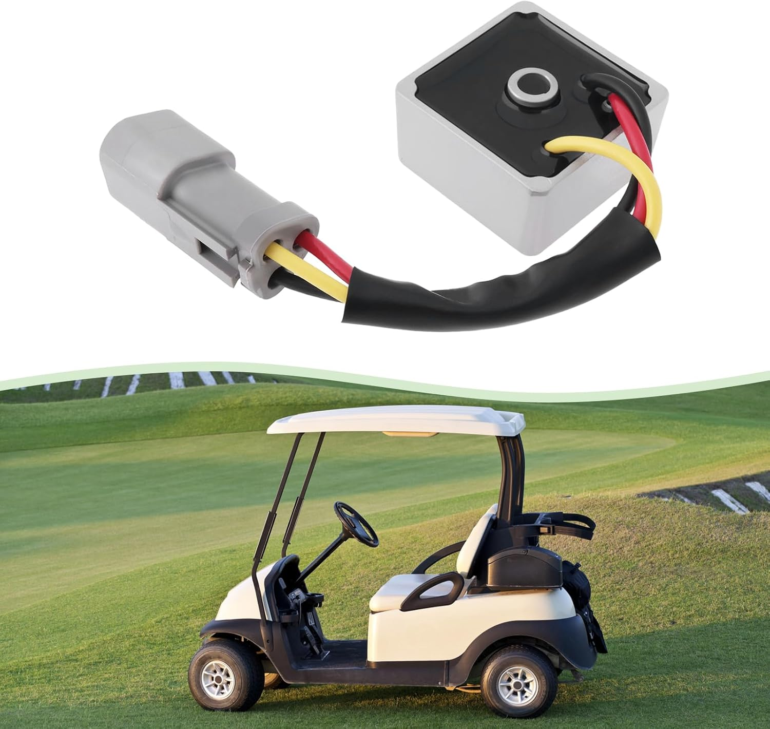 Emagtech 1Pc 12 Volt Voltage Regulator Rectifier Replacment 1025159-01 1028033-01 Compatible with Club Car 2004-Up Precedent 4-Cycle Gas Golf Cart image number 4