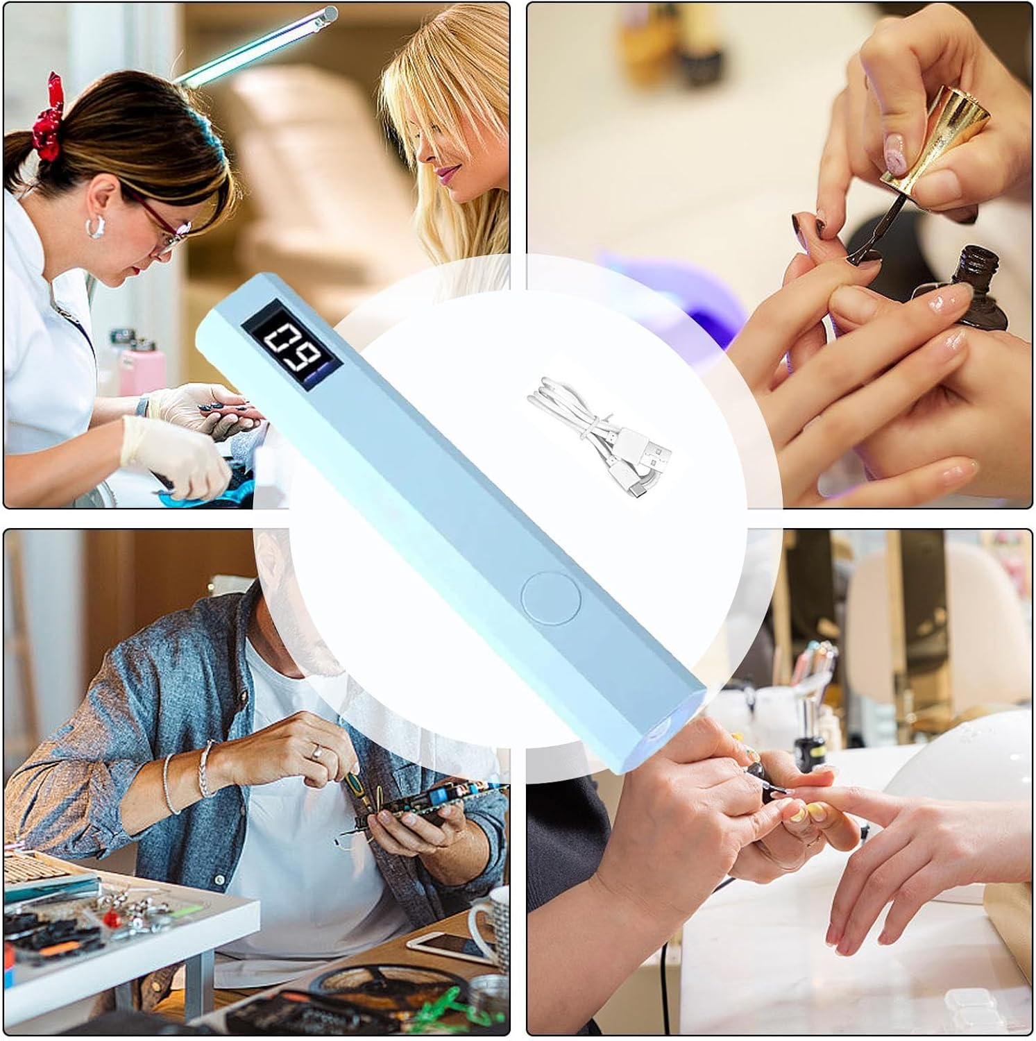 UV Nail Lamp, LED Nail Lamp | UV LED LED Gel Light with 3 Timer | Portable Manicure Light Nail Dryer for Home Shop Beauty Salon image number 3