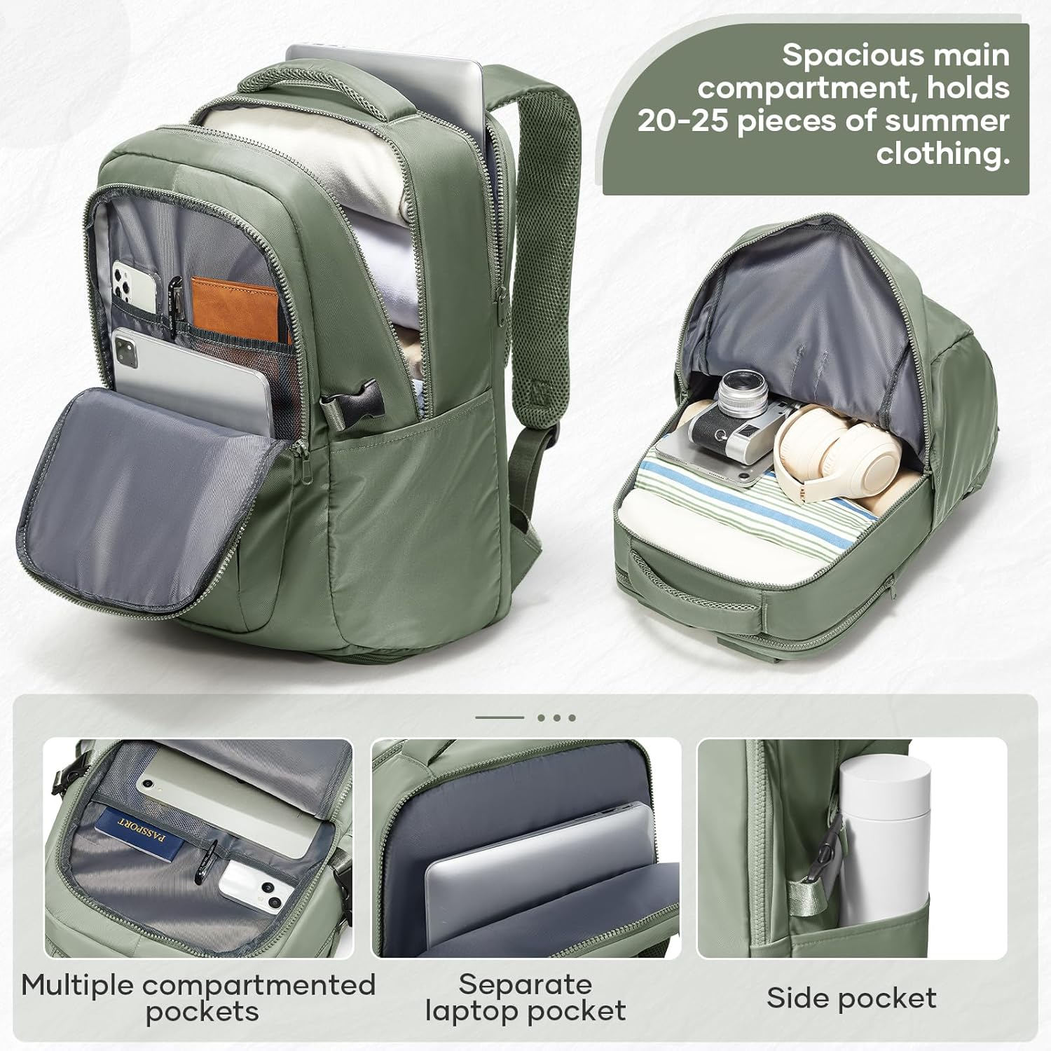 Suwasp Travel Backpack for Women Airline Approved Carry On，Large Laptop Backpack for Men,Flight Approved Luggage Backpack image number 4