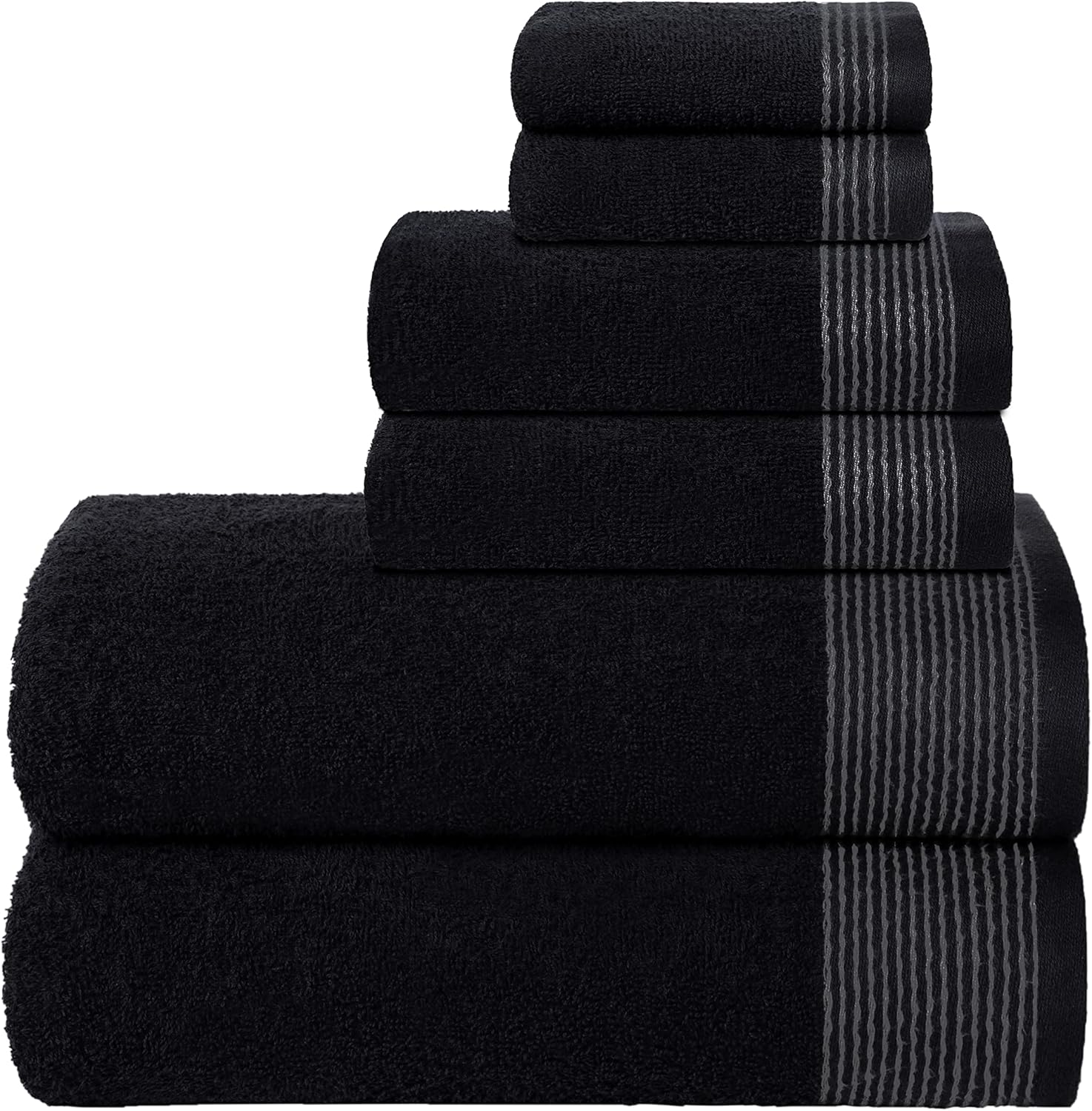 Belizzi Home 100% Cotton Ultra Soft 6 Pack Towel Set, Contains 2 Bath Towels 28X55 Inchs, 2 Hand Towels 16X24 Inchs & 2 Washcloths 12X12 Inchs, Compact Lightweight & Highly Absorbant - Kiwi Green
