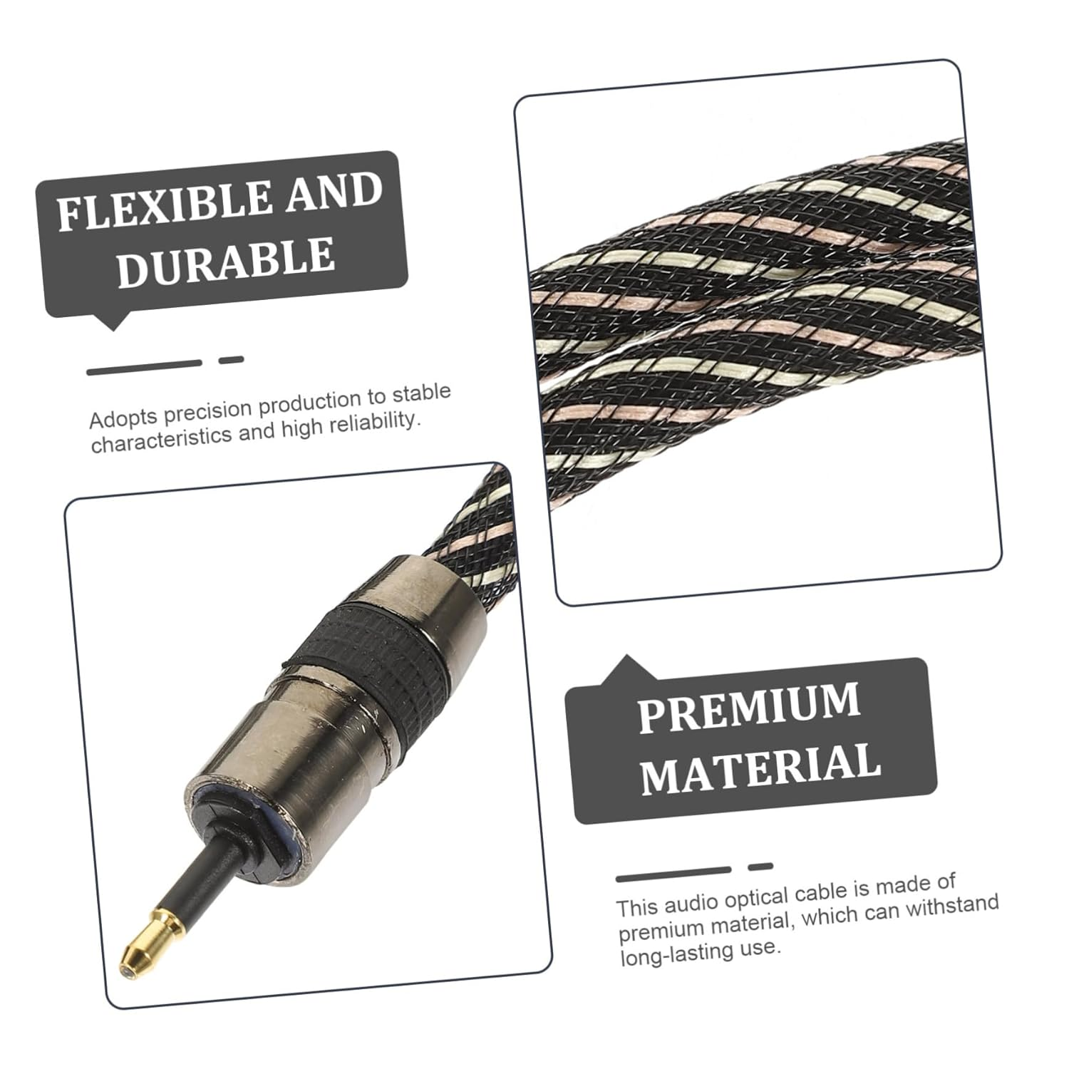 COHEALI Premium Digital Optical Audio Cable Plated Connectors Flexible round Wire for Stable High-Definition Sound Transmission Compatible with Sound Bars and Home Theater Systems image number 6