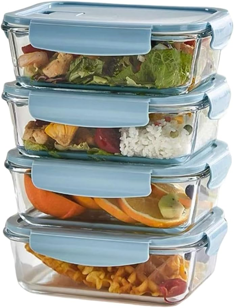 4-Packs, 1040ML Glass Meal Prep Containers with Snap Locking Lids Glass Food Containers,Airtight Lunch Container,Microwave, Oven, Freezer and Dishwasher image number 6