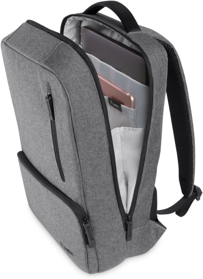 Belkin Classic Pro Backpack Laptop Bag,Grey,15.6 Inches,F8N900Btblk image number 5