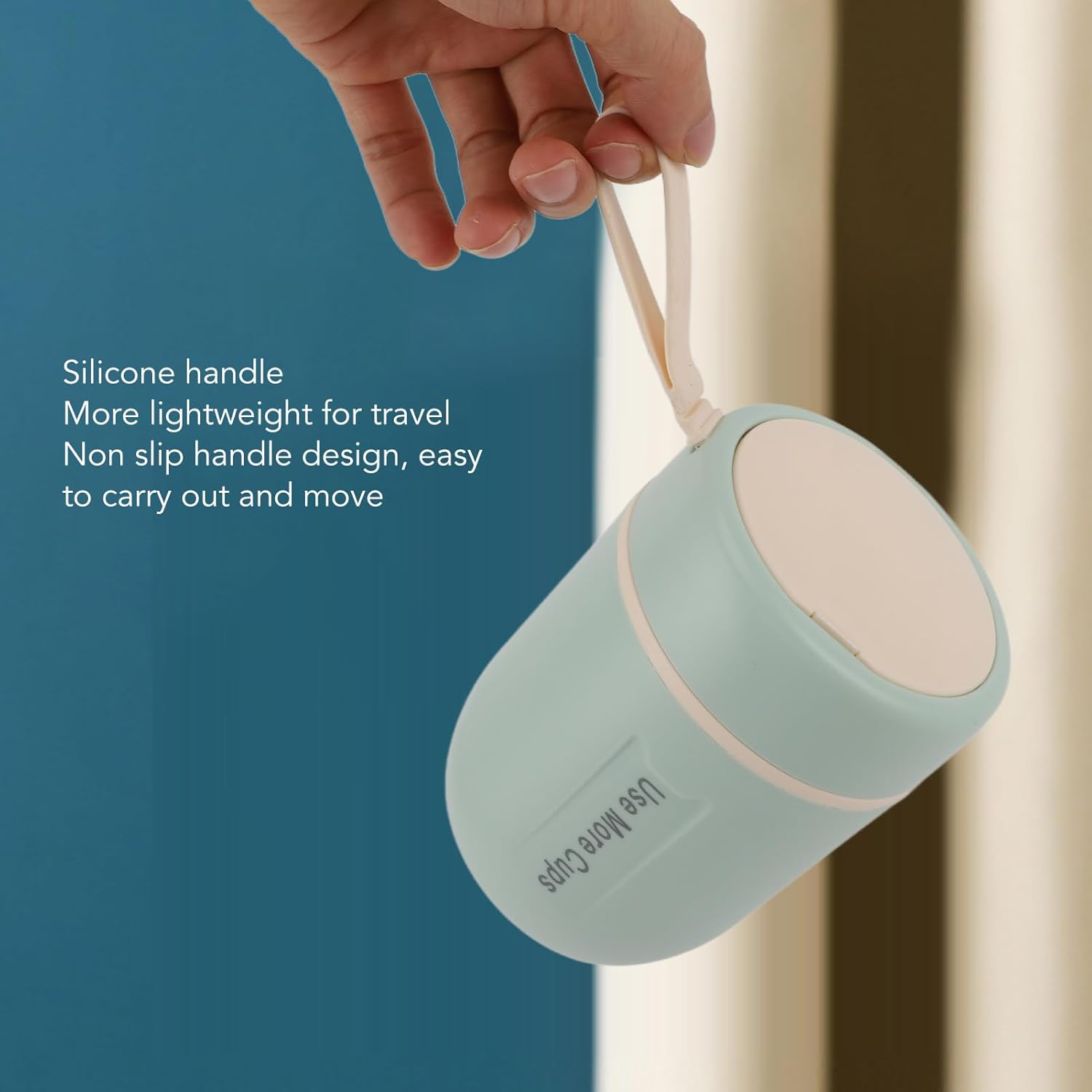 Insulated Food Jar, 500Ml Kids' Vacuum Triple Layer Insulated 304 Stainless Steel Food Jar, Leakproof Lid Soup Thermos for Hot Food with Folding Spoon, for Hot & Cold Food (Mint image number 6