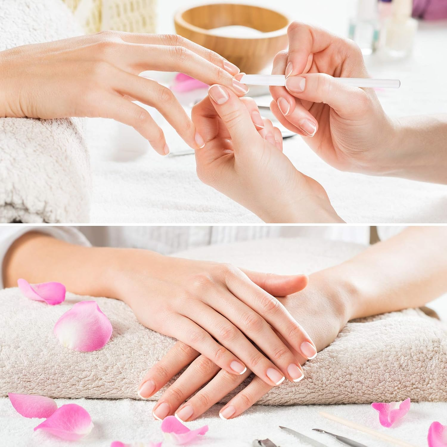 8 Pieces White Pencil under Nail 2-In-1 Nail Whitening Pencils French White Manicure Pencils with Cuticle Pusher for DIY French Art Manicure Supplies