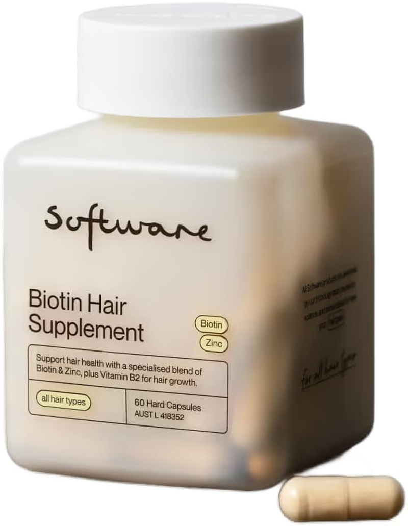 Software Biotin Hair Supplement, 60 Capsules | Support Hair Health, Regrowth & Collagen Formation | Biotin Supplement for Hair Loss, Hair Thinning & Support Folicle Health image number 2