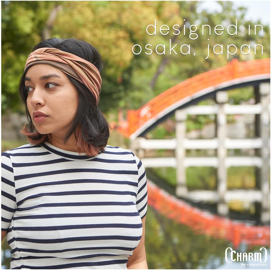 CHARM Mens Tie Dye Bandana Headband - Japanese Head Wrap Womens Hippie Hair Band Marble Khaki - Marble Beige image number 5