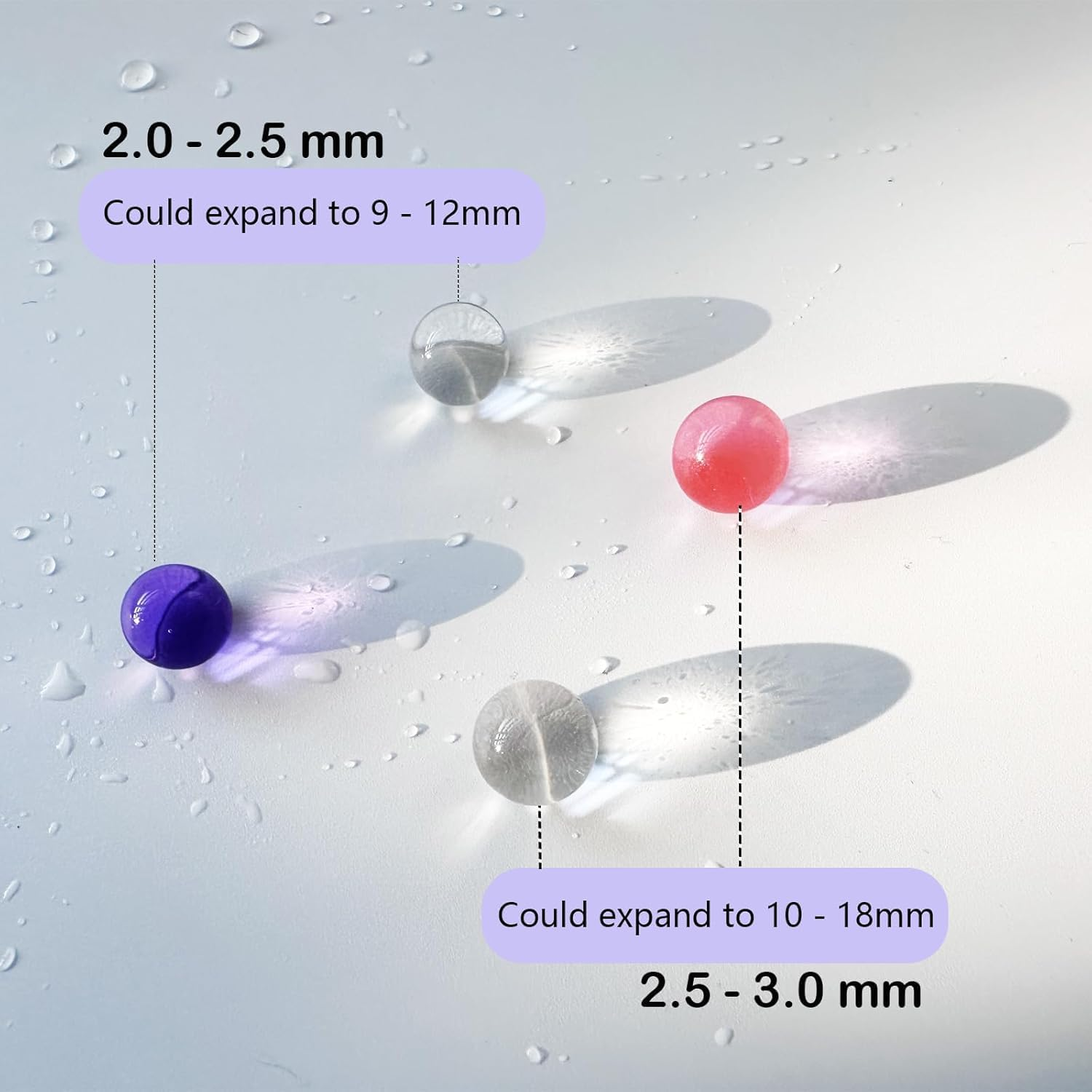 50000 Mixed Color Water Gel Jelly Beads Vase Fillers for Floating Pearls, Floating Candle Making, Wedding Centerpiece, Floral Arrangement (2-2.5Mm Mixed Color) - 2-2.5Mm Mixed Color image number 2