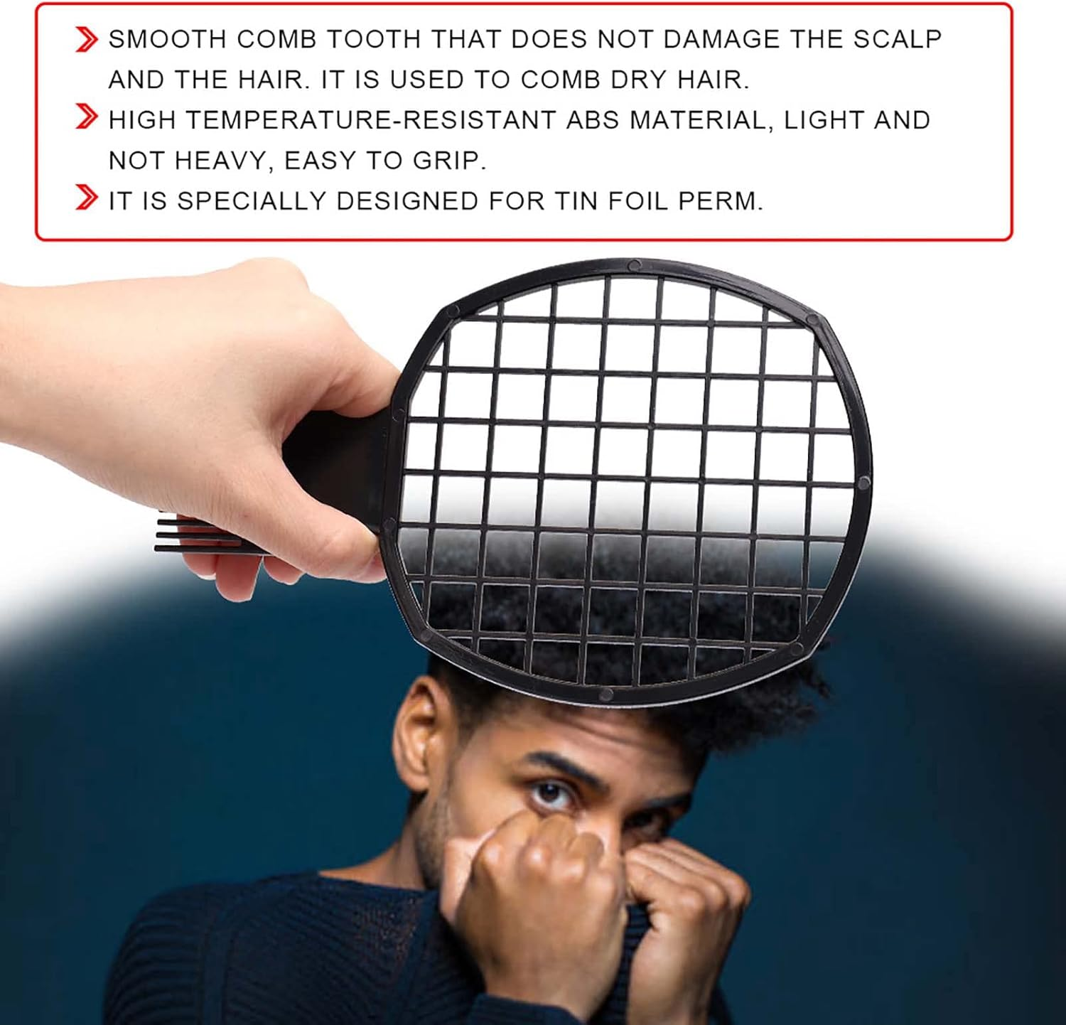 Afro Twist Hair Comb, Afro Pick Comb Dreadlocks Tin Foil Detangling Comb Hot Perm Detangle Style for Thick Curly Coarse Natural Black Hair Care image number 1