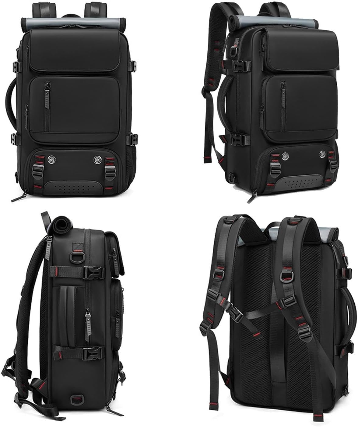 O-TBOST Carry on Travel Backpack Convertible Duffle Backpack Laptop Backpack for Men Women - Grey image number 3