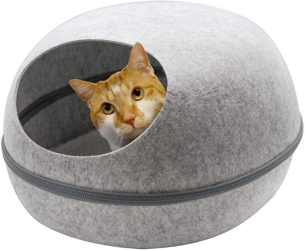 Large Cave Cat Soft Cushion Igloo Kitten Cat Bed Mat House Dog Puppy image number 1