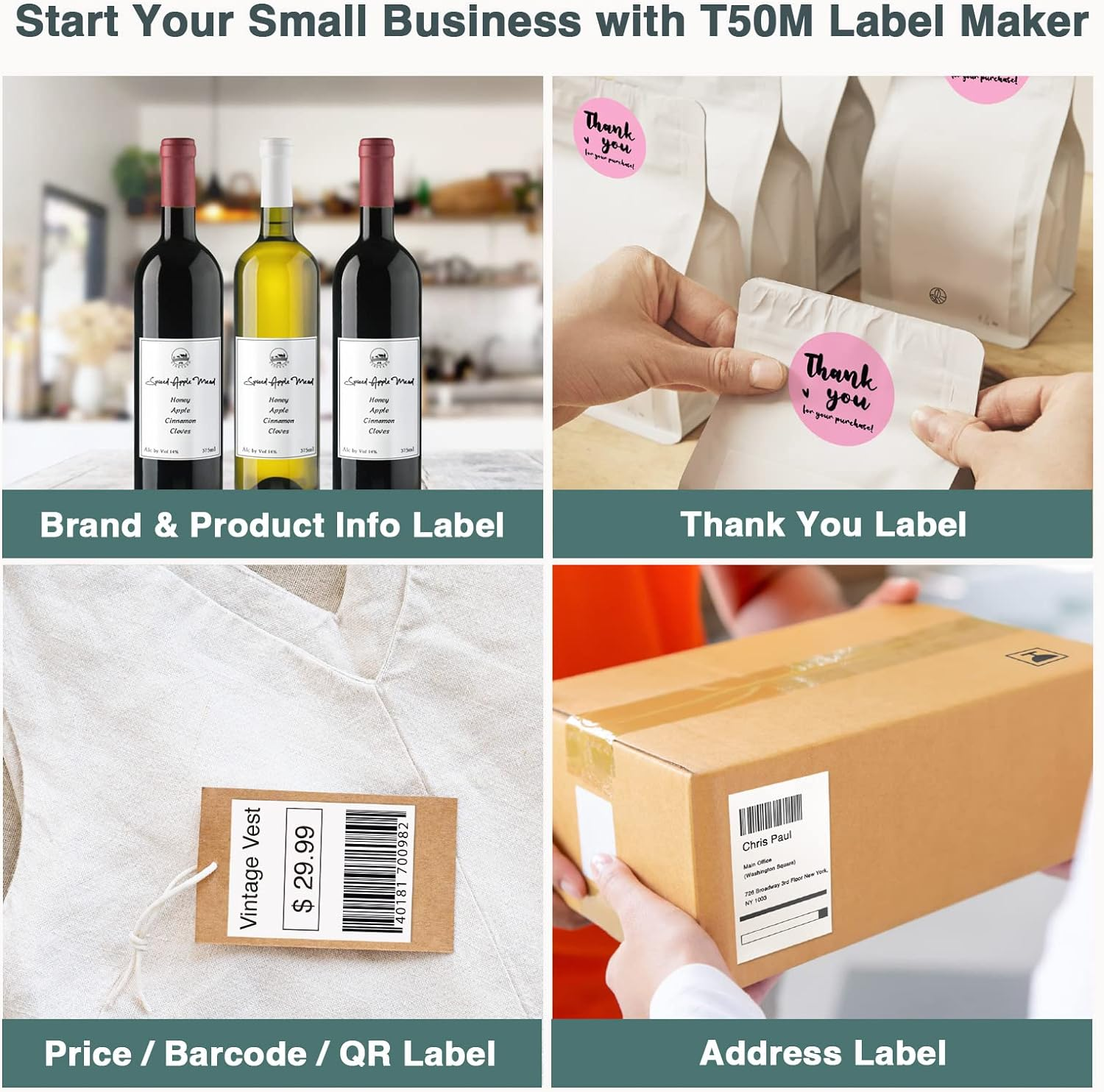 SUPVAN T50M Label Maker Tape Adapted Label Print Paper Refill White round Size &Phi;2 140Pcs Thermal Laminated Waterproof Self-Adhesive Multipurpose Labeling Tape Replacement image number 4