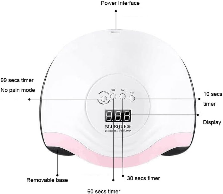 Zalati Nail Lamp 120W LED UV Light with 4 Timers Quick Drying for Nail Art Care Tool - 120W image number 3