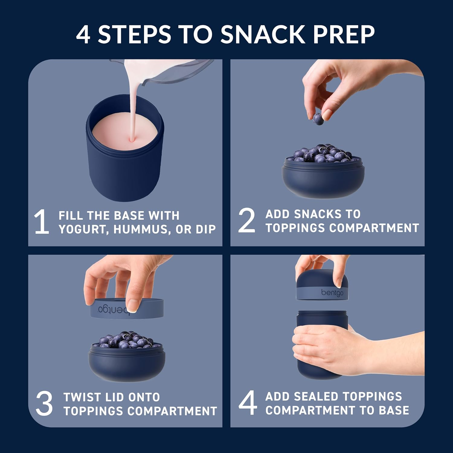 Bentgo Snack Cup 590Ml - Navy - Dark Gray image number 6