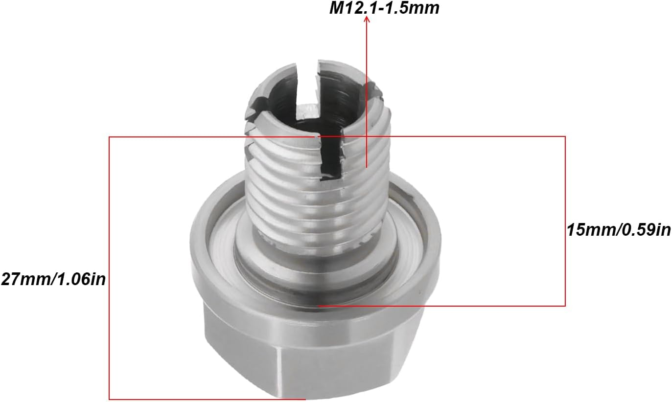 1Pc Oil Drain Plug Stainless Steel Self Adhesive Oil Pan Thread Repair Kits Suitable for Most Motorcycles Cars or Ship (M12.1-1.5Mm) image number 4