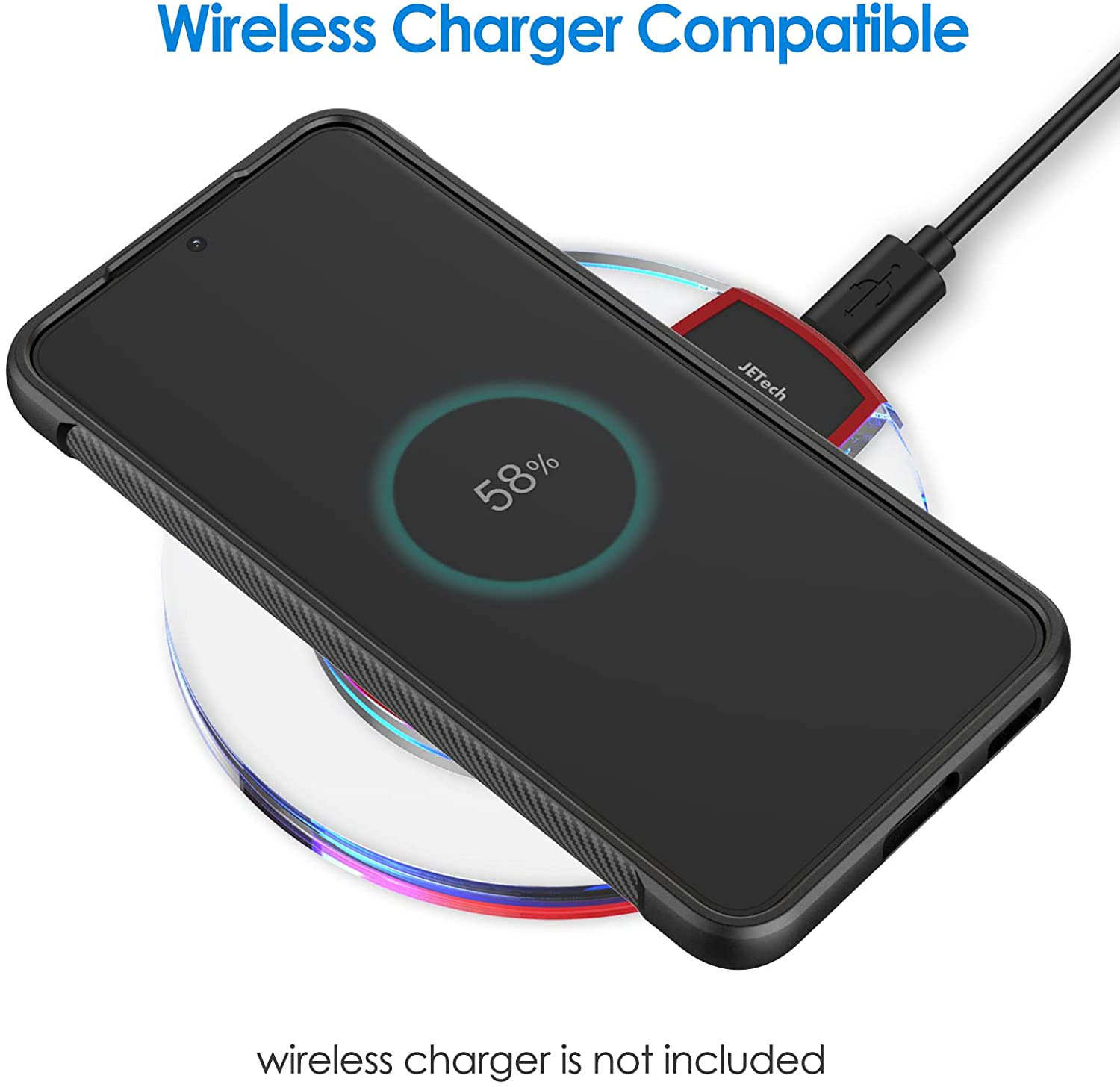 Jetech Slim Fit Case for Samsung Galaxy S22 5G 6.1-Inch, Thin Phone Cover with Shock-Absorption and Carbon Fiber Design (Black) image number 6