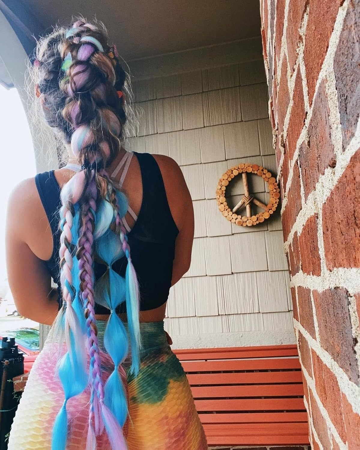 3 Pack Colorful Hair Extensions Braiding Hair Synthetic Crochet Braids Twist 24Inch Four Tone Jumbo Braid Hair Extensions