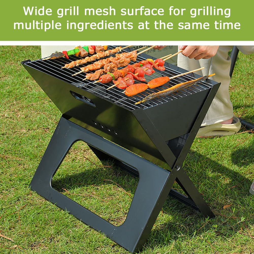 Portable BBQ Kabob Grill, Folding Iron Roast Rack, Lightweight Barbecue Charcoal Grill, Suitable for Outdoor Grilling Cooking Camping Hiking Picnics Tailgating Backpacking Party ﻿ ﻿ image number 5