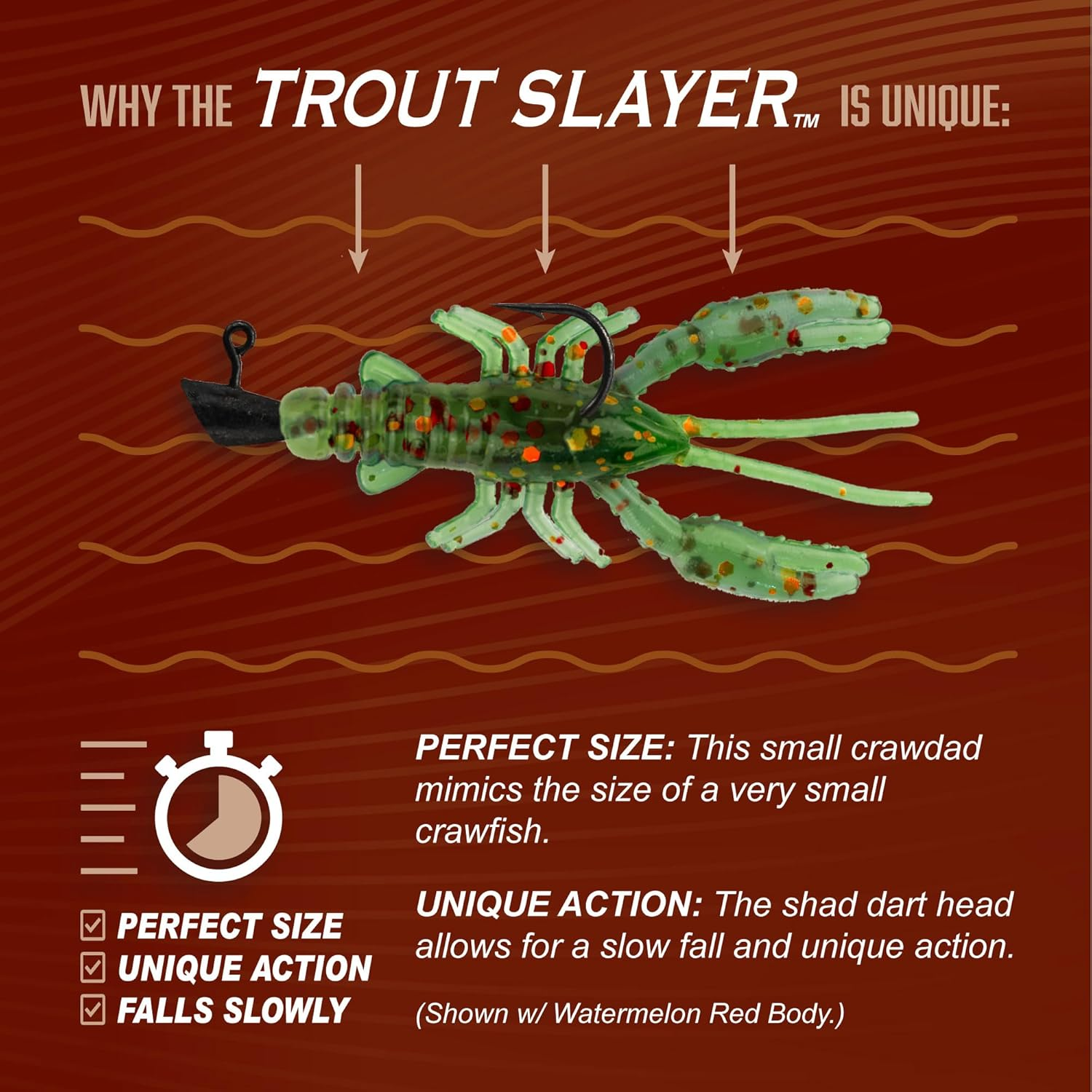 Trout Magnet Trout Slayer Kit - 20 Crawdad Bodies and 8 Size 6 Long Shank Hooks image number 3