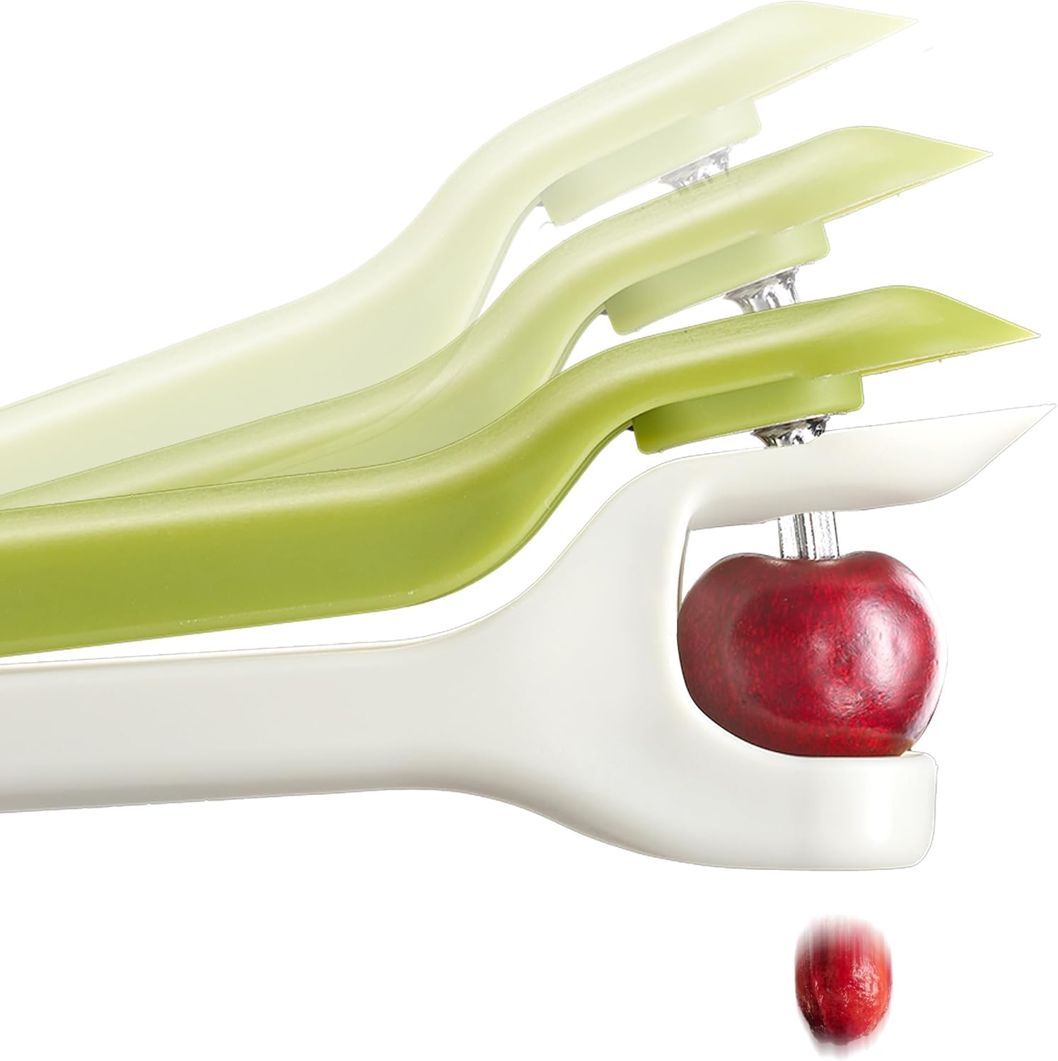 Joseph Joseph Tweezy 2-In-1 Cherry Olive Pitter and Strawberry Huller, Space Saving Storage, BPA Free image number 2
