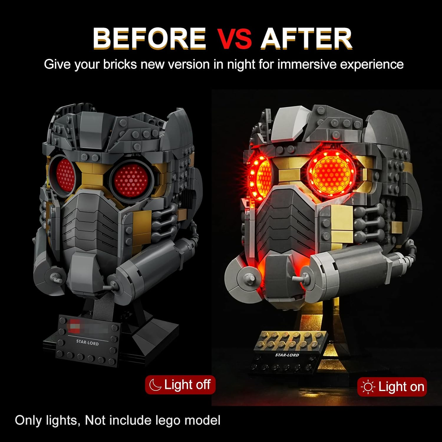 Cooldac LED Light Kit for  Super Heroes 76251 Star-Lords Helmet Set, LED Lighting Set Compatible with  76251 (Only Lights, Not  Models) image number 2