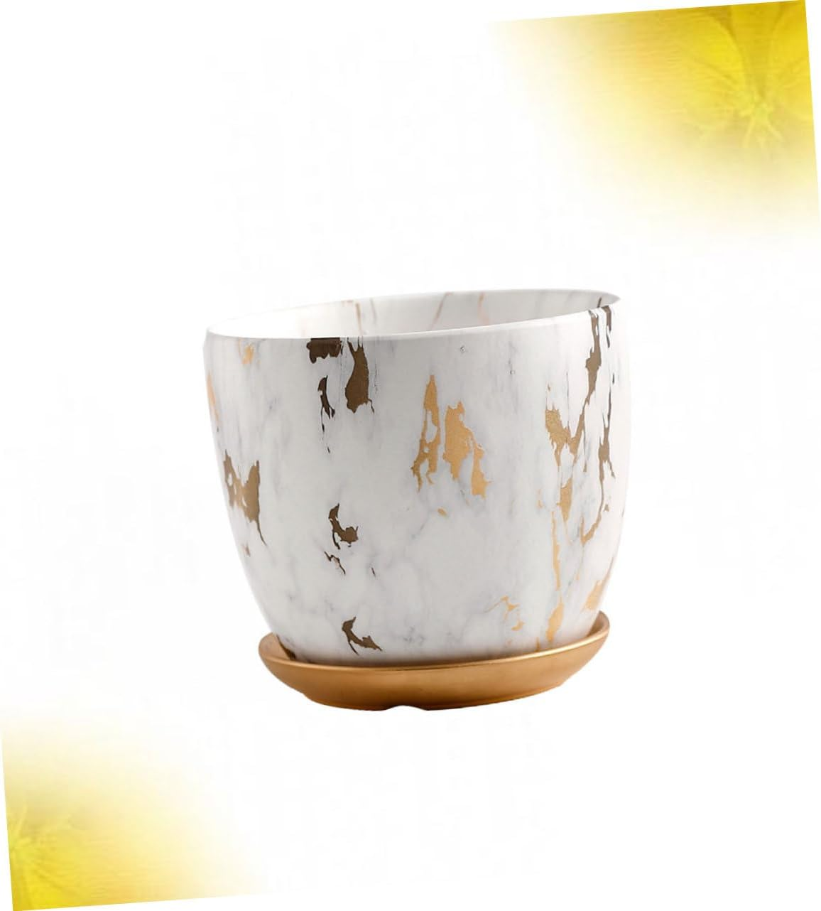 BESPORTBLE Marble Flowerpot Ceramic Planter for Home Office Storage Container for Bonsai Gardening Supply image number 5