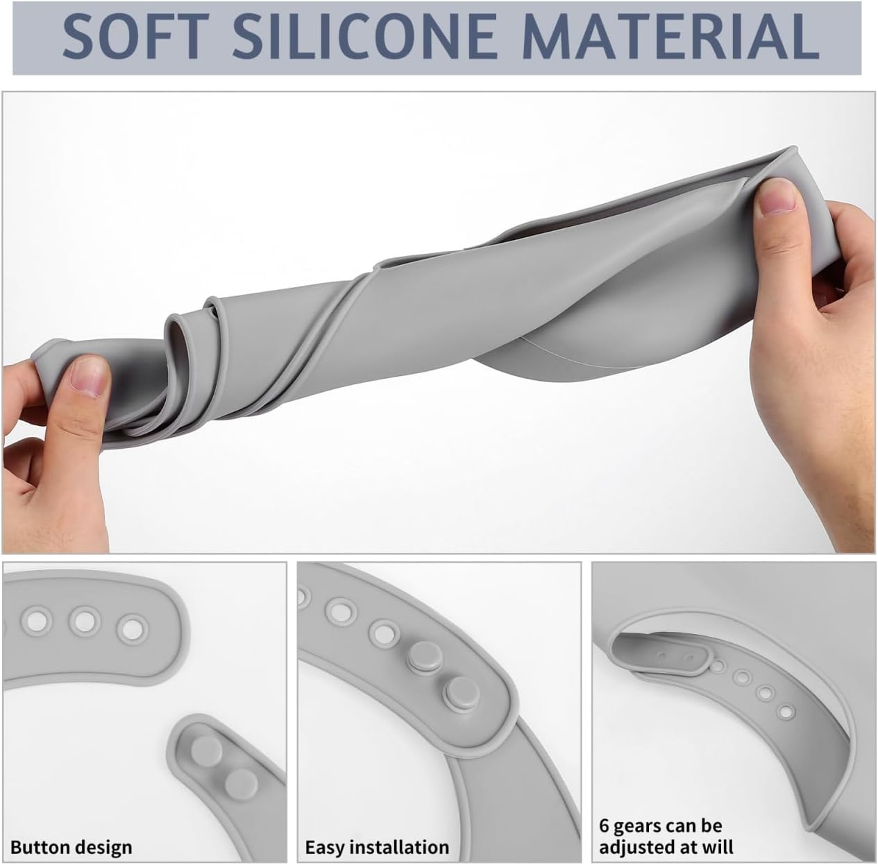 FOMIYES Waterproof Silicone Bib for Adults - Elderly Feeding Bib with Crumb Catcher Easy to Clean Comfortable Size for Seniors image number 5