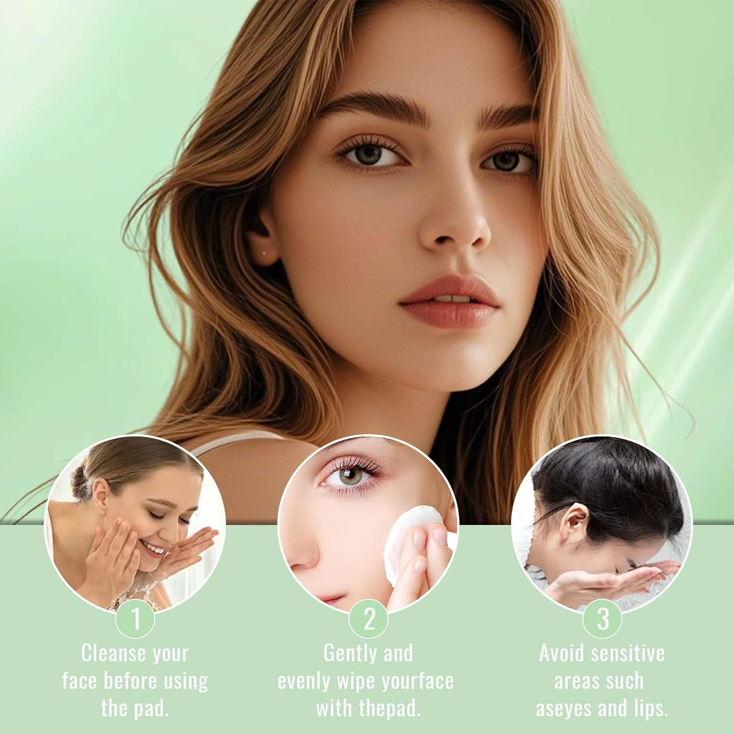 Depehelp Zero Pore Pads, Dual-Textured Facial Toner Pads with Facial Roller, Gentle Exfoliation for Pore Minimizing, Oil & Blackhead Reduction, for All Skin image number 2