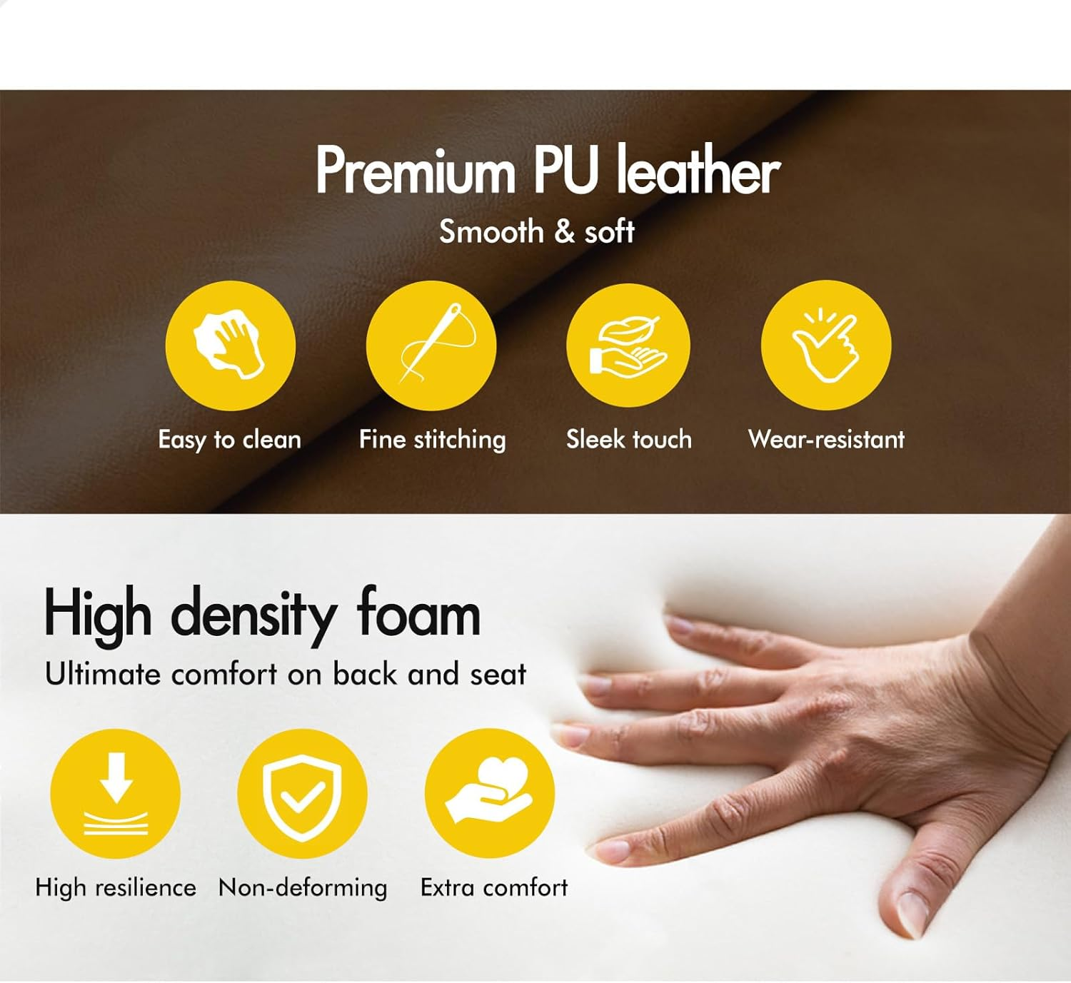 ALFORDSON Dining Chair Set of 4 PU Leather Upholstery with Wood Legs, 4X Kitchen Cafe Chairs with Ergonomic Backrest and Floor Protectors, 150Kg Capacity, White image number 2