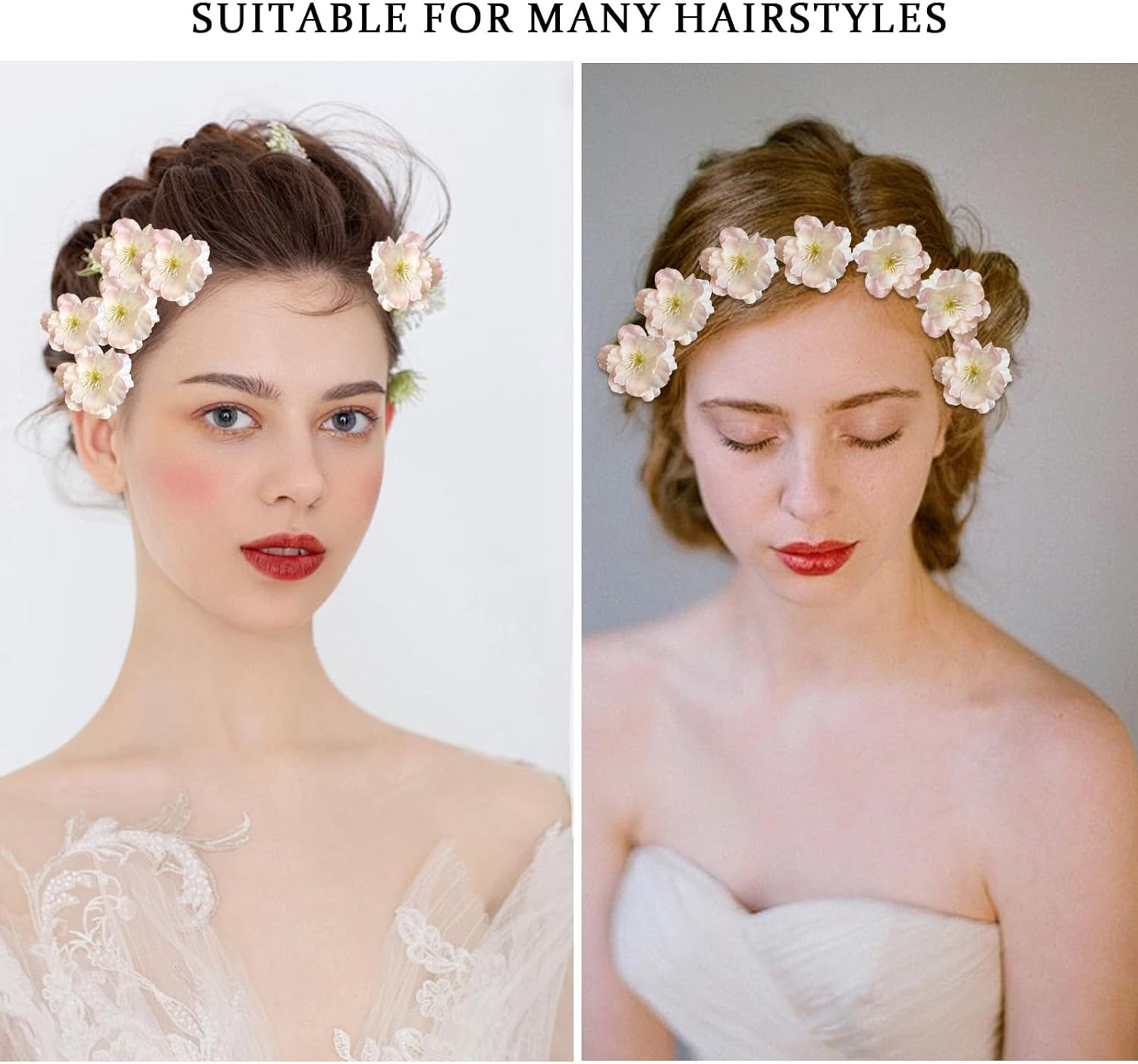 FOSDICK 10Pcs Pink Sakura Flower Hair Clips, Mini Flower Hair Pins for Women Girls Wedding Daily Hair Accessories, Floral Hair Clips with Cherry Blossom Design image number 4