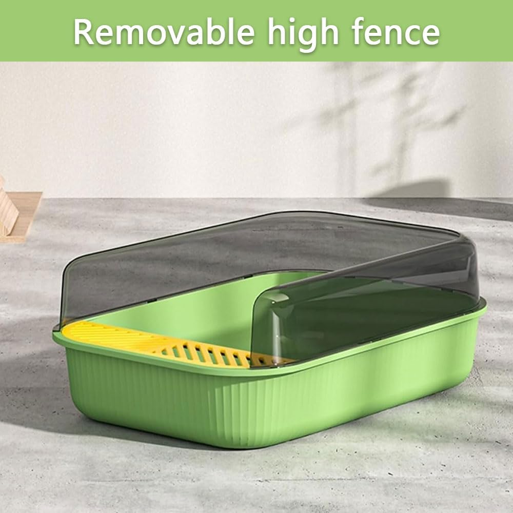 Open Top Cat Litter Box, Anti-Splashing Large Cat Litter Pan, Semi-Closed Removable Cat Cleaning Basin Kitten Toilet with Litter Sifting Scoop and Sides for Small & Medium Size Pets image number 5