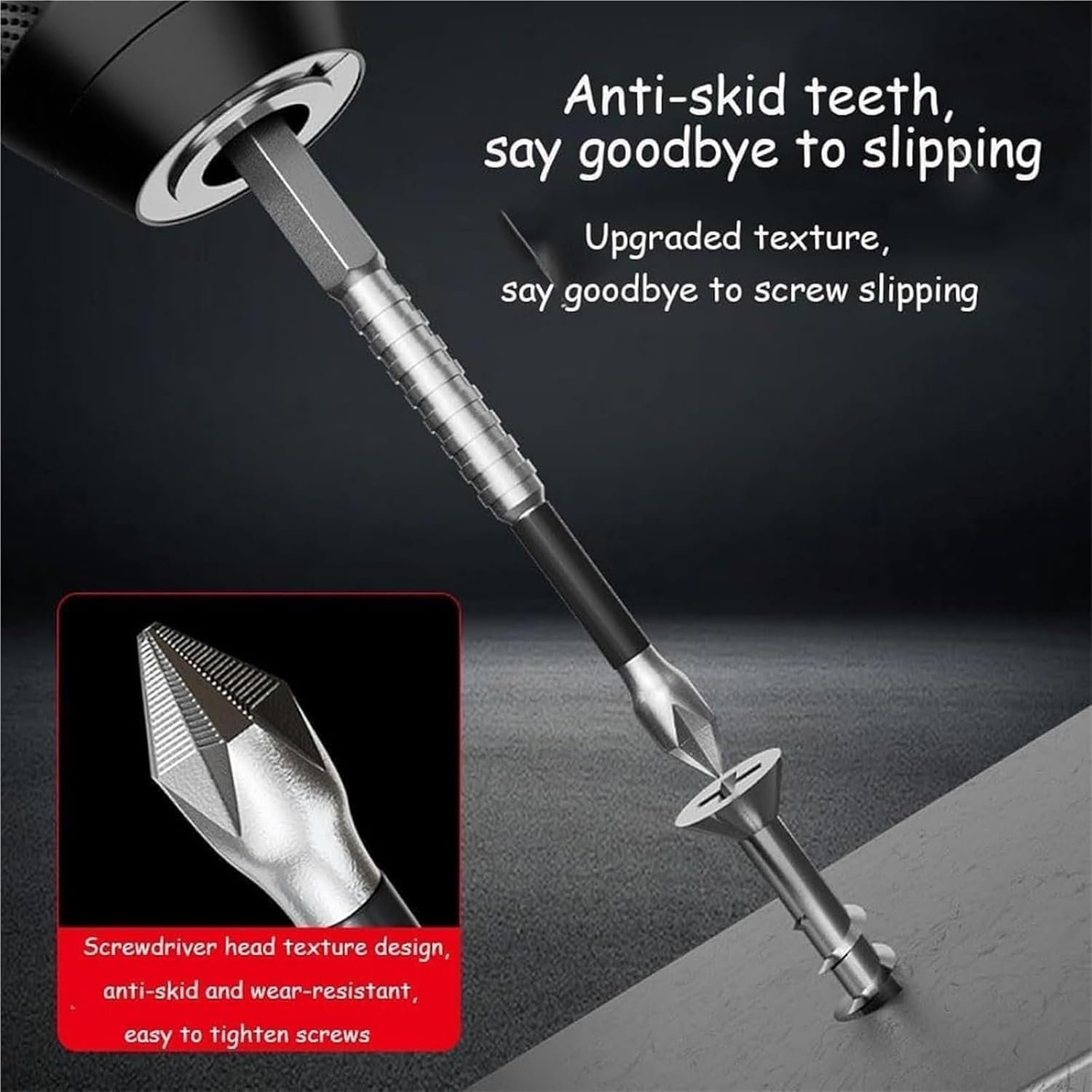 High Magnetic Screwdriver Drill Bit Set 9Pcs,Durable Hardened Steel Drill Bits for Electric & Hand Tools，Strong Magnetic & High Hardness Screwdriver Accessories image number 3