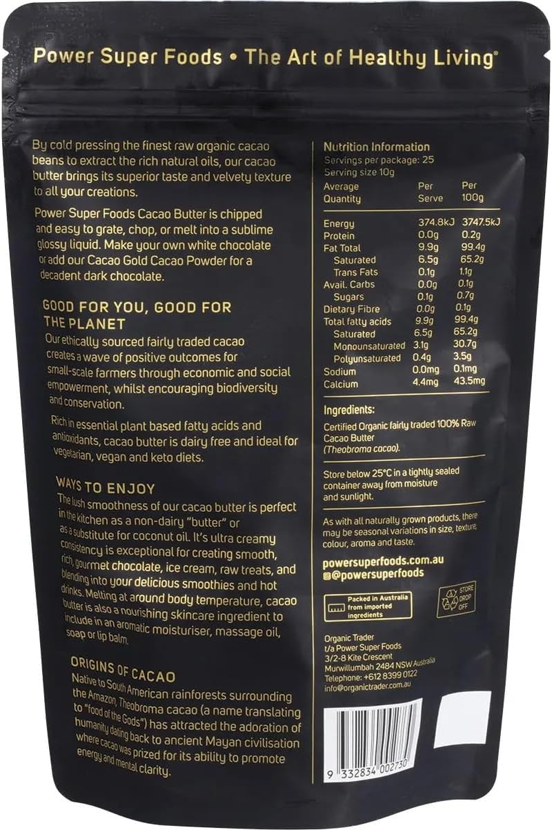 Power Superfoods Organic Cacao Gold Butter Chunks 250 G