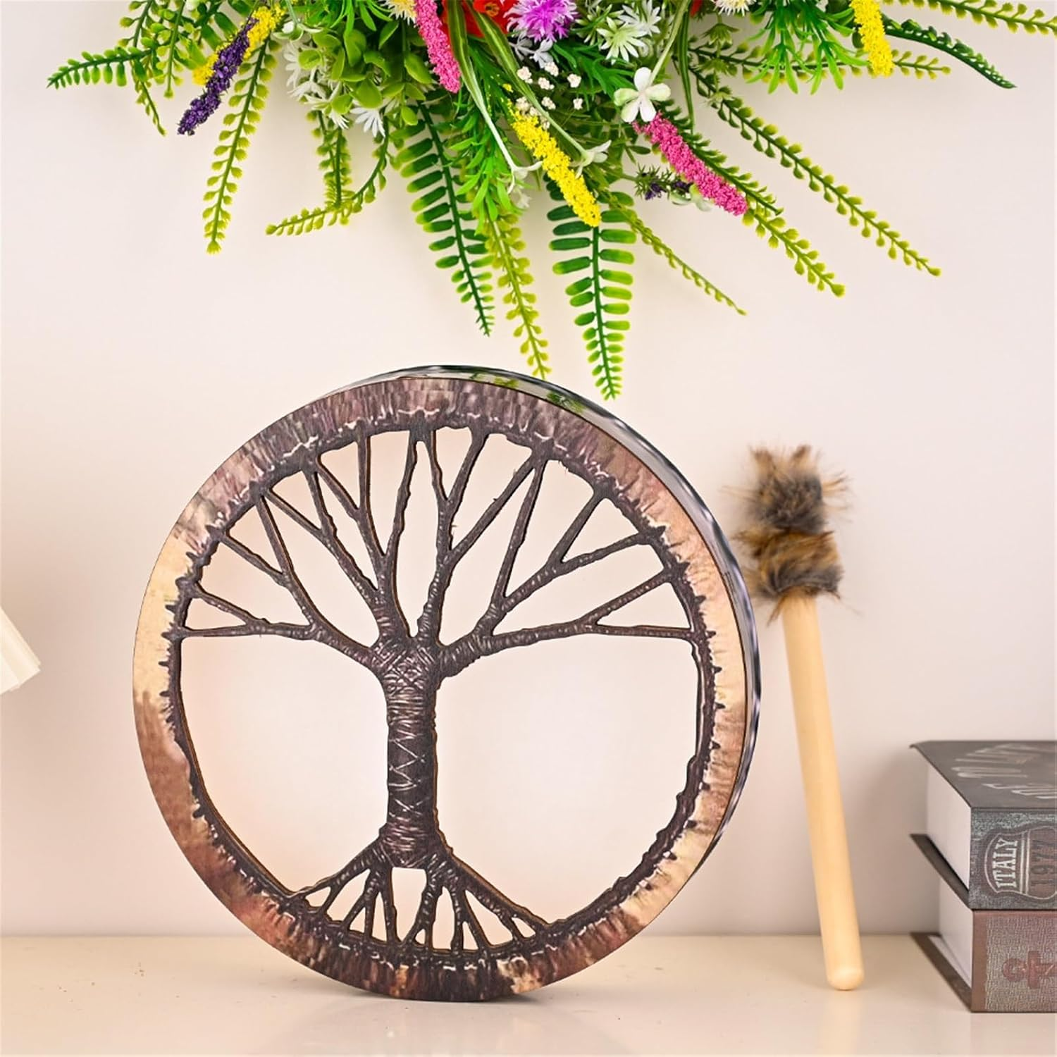 Bodhran Drum 9.84 Inch Irish Celtic Hand Drum for Traditional Folk Music Frame Drum Durable Sound Healer Shaman Drum for Spiritual Music image number 3