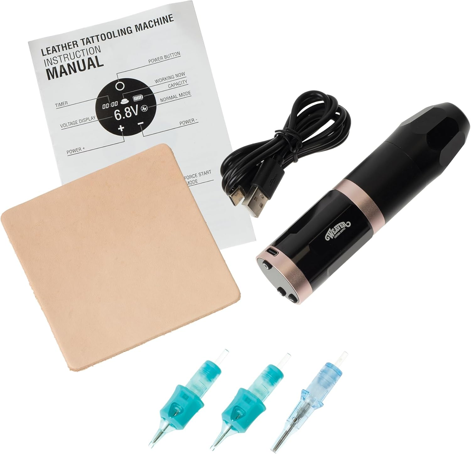 Weaver Leather Supply Tattooling&trade; Leather Embosser, Wireless Low Vibration Stamping Tool, Leathercraft Tool for Creating Tattoo-Like Designs image number 4