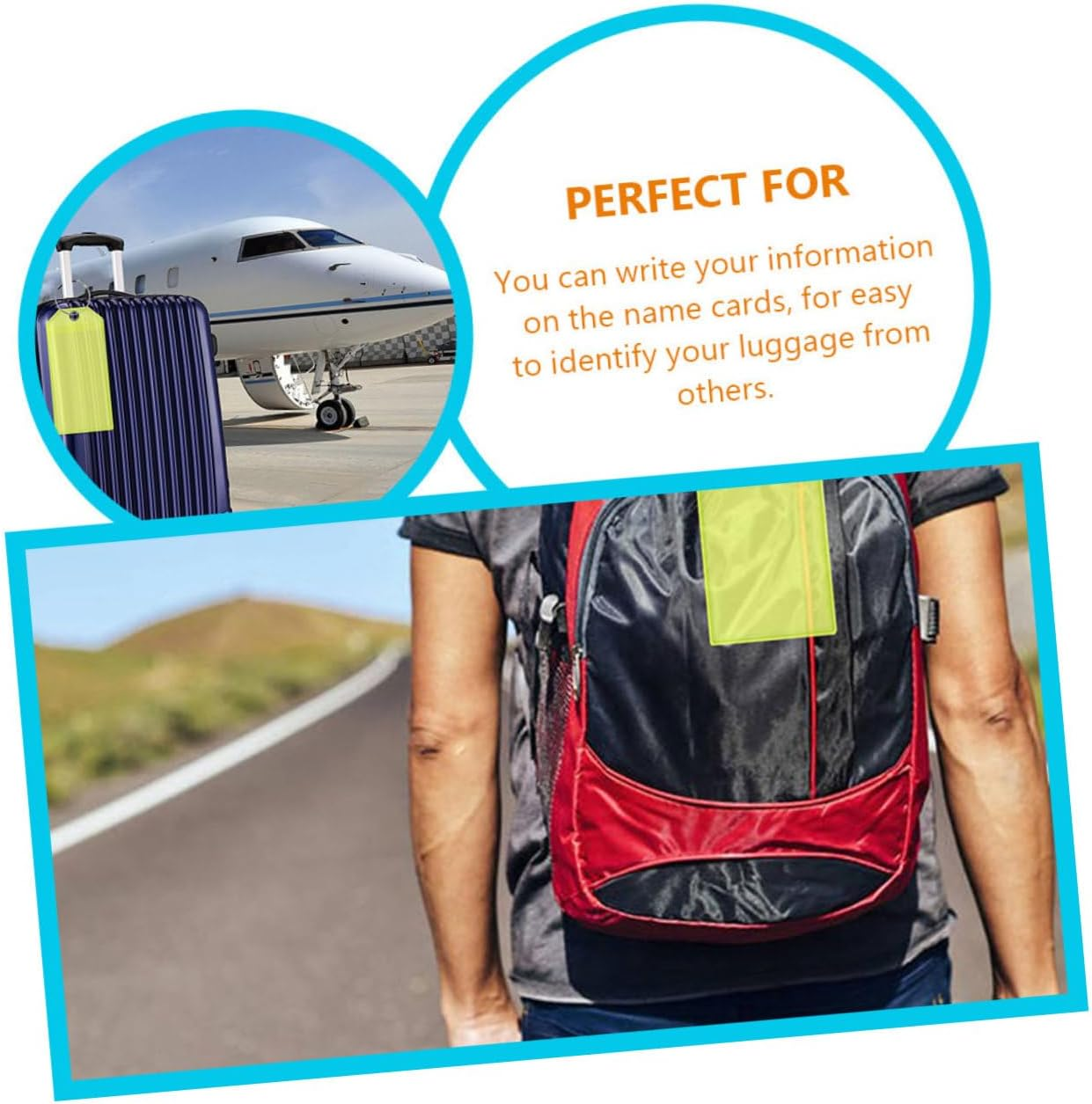 OATIPHO 4Pcs PVC Luggage Tags Travel Suitcase Identifiers Luggage Tags for Suitcases Identify image number 2