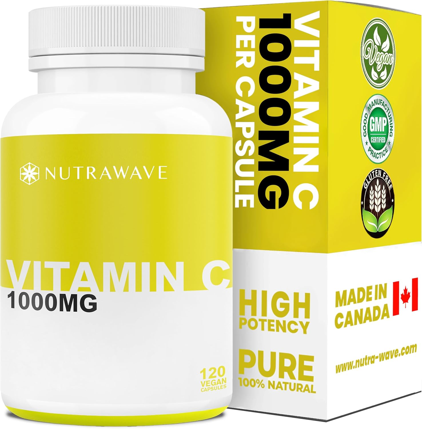 Nutrawave EXTRA STRENGTH Vitamin C &ndash; 120 Vegan Capsules, Supports Nutrient Intake for Skin, Bones & Teeth &ndash; Non-Gmo, Gluten-Free image number 3