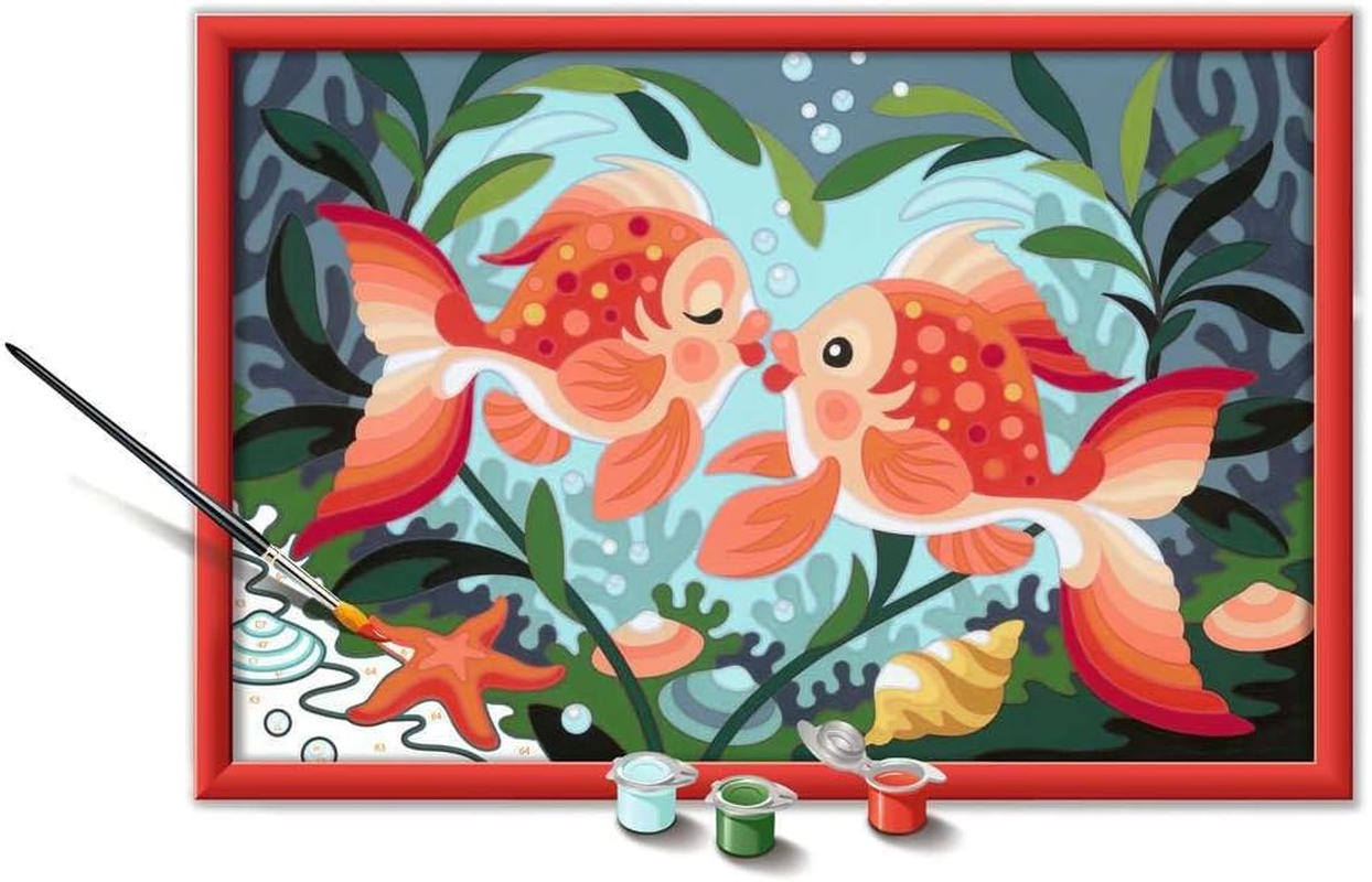 Ravensburger Malen Nach Zahlen 23507 - Verliebte Fische - Kinder Ab 9 Jahren image number 4