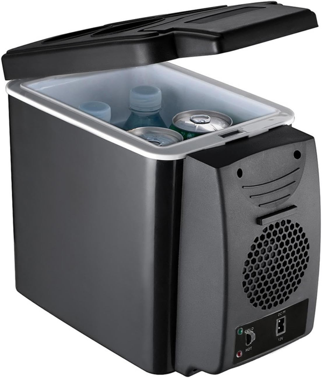 -12V Car Refrigerator - Energy Drink Cooler | Metal Camping Refrigerator for Car, Car Refrigerator, Portable Thermoelectric Refrigerator for Cha image number 1