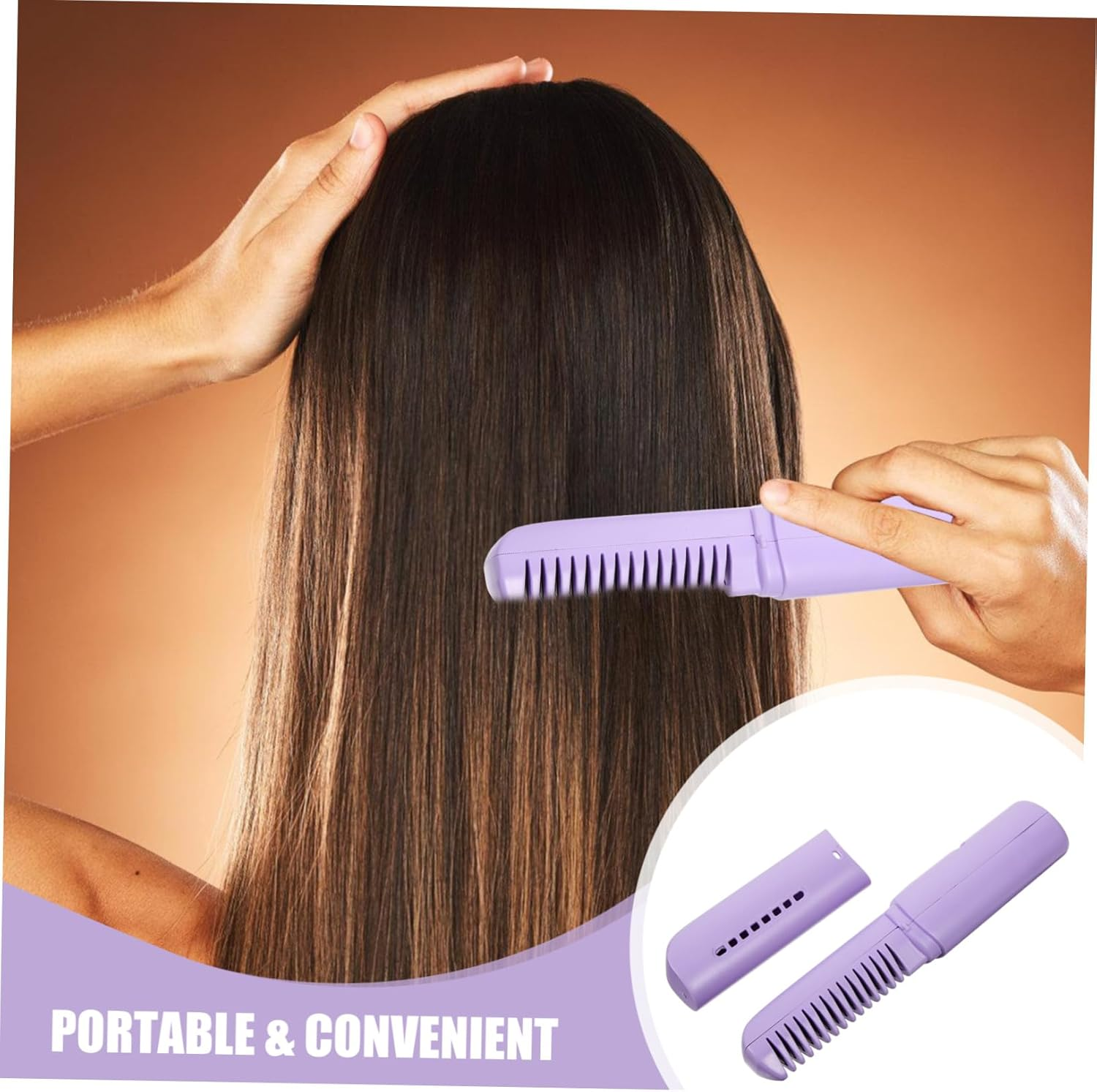 Healvian Charging Direct Hair Comb Brush Hair Straightener Portable Straightener Brush Cordless Straightening Heated Rechargeable Straightening Abs image number 2