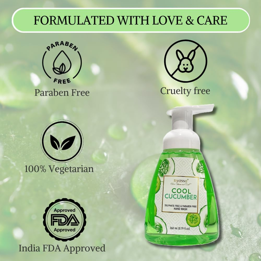Nyassa Cool Cucumber Foaming Handwash 260Ml Sulphate and Paraben Free image number 3