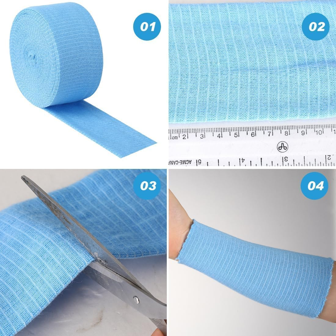 Elasticated Tubular Bandage Stretchable Tubi Grip Cotton Gauze Size D Tubular Bandages, 1Roll Elasticated Tubular Bandage Stretchable Cotton Gauze Size D Tubular Bandages, 8.75CM X 5M image number 5