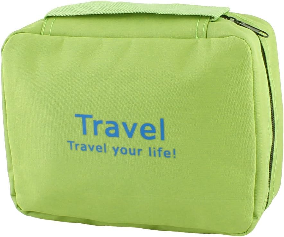 Ruilogod Portable Cosmetic Makeup Storage Pouch Case Wash Organizer Hanging Bag Green, Red, S, Wire Collated