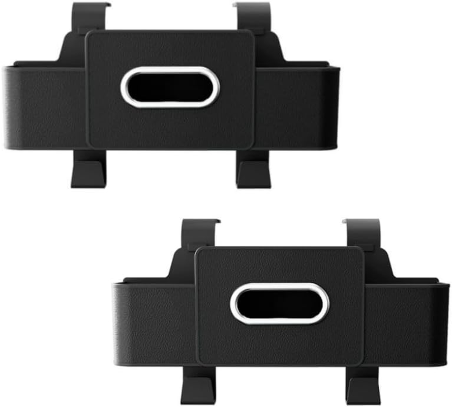 Raksonic Car Back Seat Organizer with 2 Cup Holders Multifunctional Car Seat Storage Box Tissue Box Mobile Phone Holder Hanging Storage Box with Hook Car Leather Storage Box 2-Pack（Black）