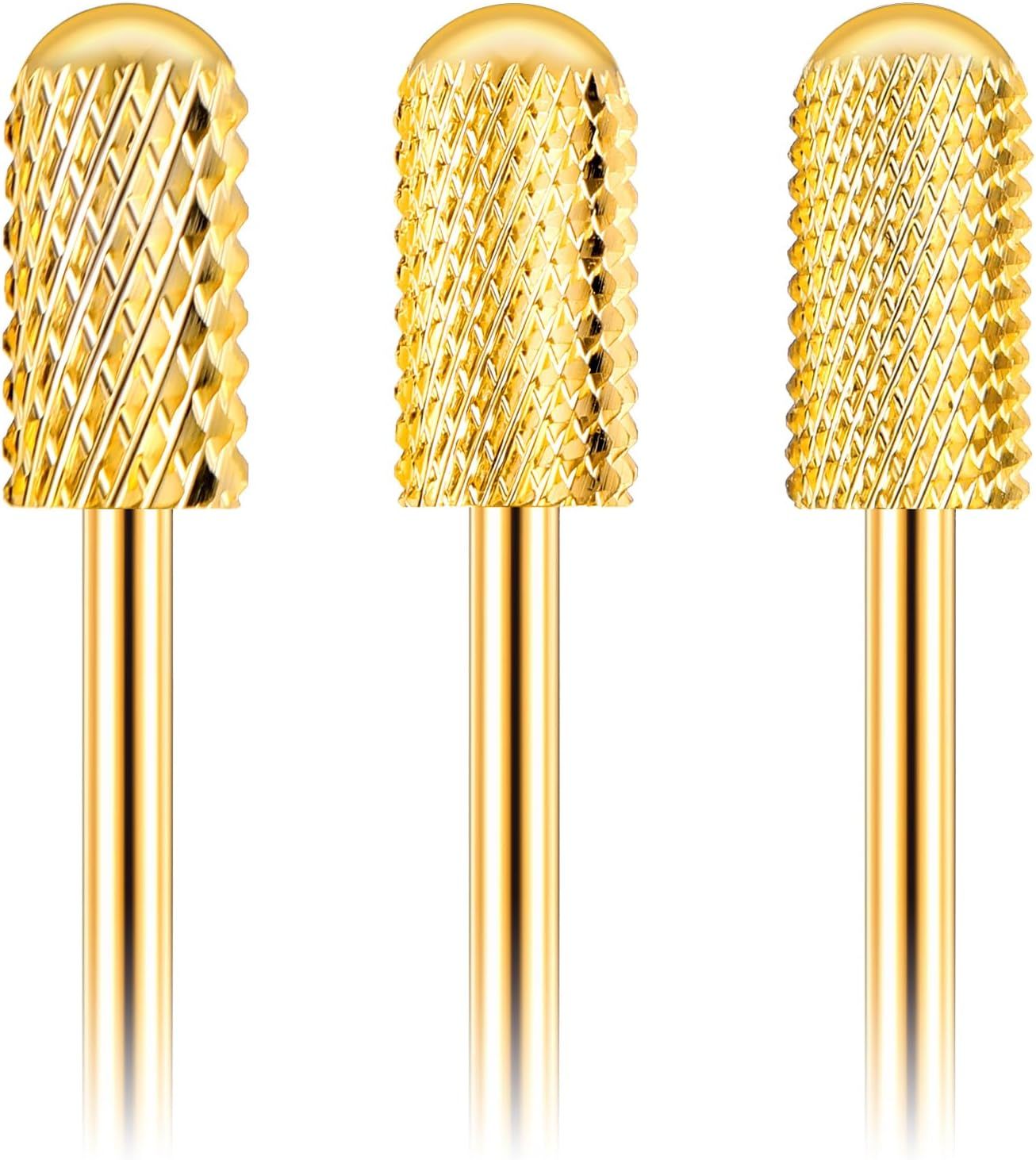 Nail Drill Bits Cuticle 3Pcs Gold Safety Bits for Nail Drill Tapered Barrel Carbide Nail Drill Bits 3 Sizes Nail Drill Bits Set for Electric Drill Manicure Pedicure Cuticle(Xc & M & XF) image number 3