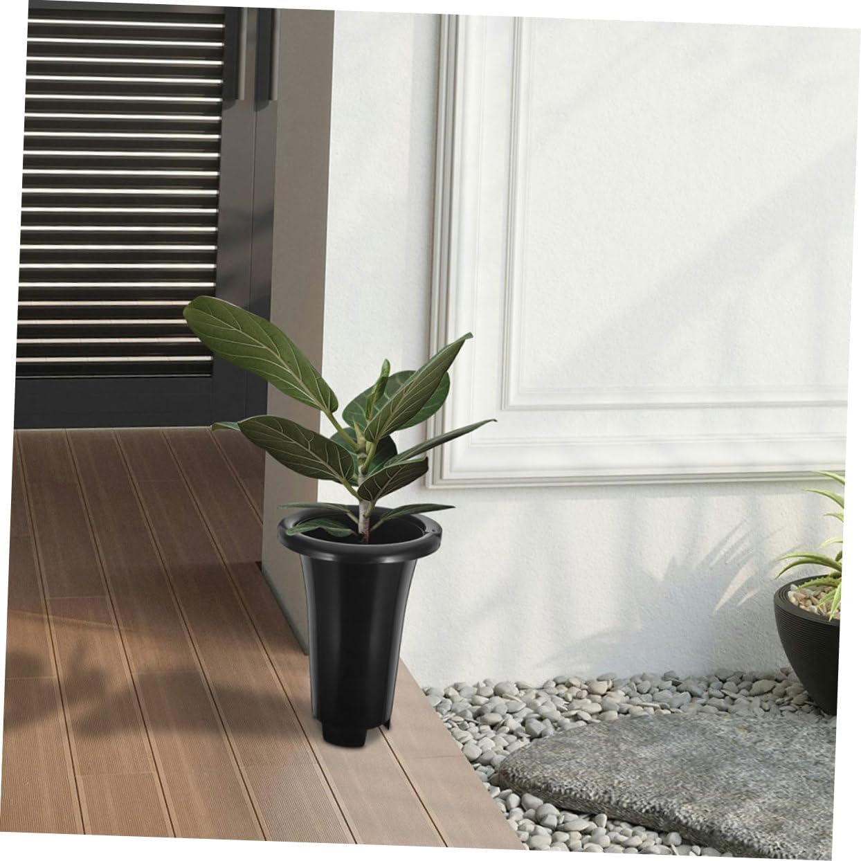 10Pcs Black Plastic Nursery Pot Thickened Large for Orchids Planting Gardening Propagator Pots Drainage image number 4