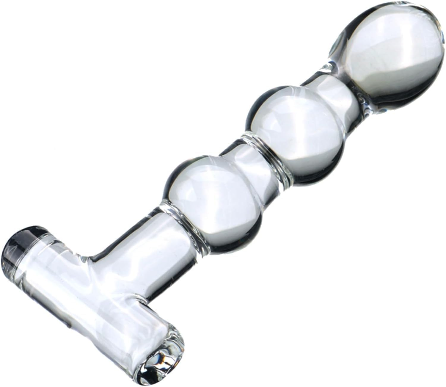 Glass Dildo Crystal Anal Plug Beads G-Spot Pleasure Wand Dong Stimulation Thruster Clear Butt Plug Temperature Play & Sensual Massage Men, Women and Couples Adult Sex Toy image number 2