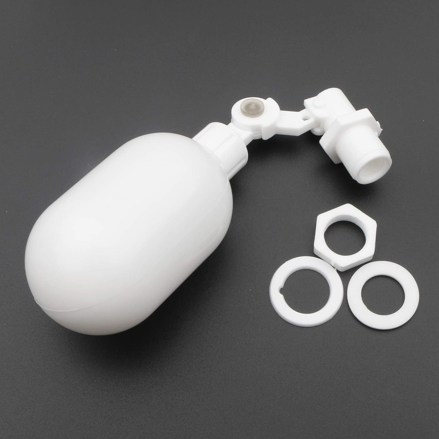 2Pcs Water Filter Float Ball Valve with 1/4" Quick Connect Push in to Connect Tube Fittings, Adjustable Plastic Float Valve for Aquarium Water Purifiers Reverse Osmosis System