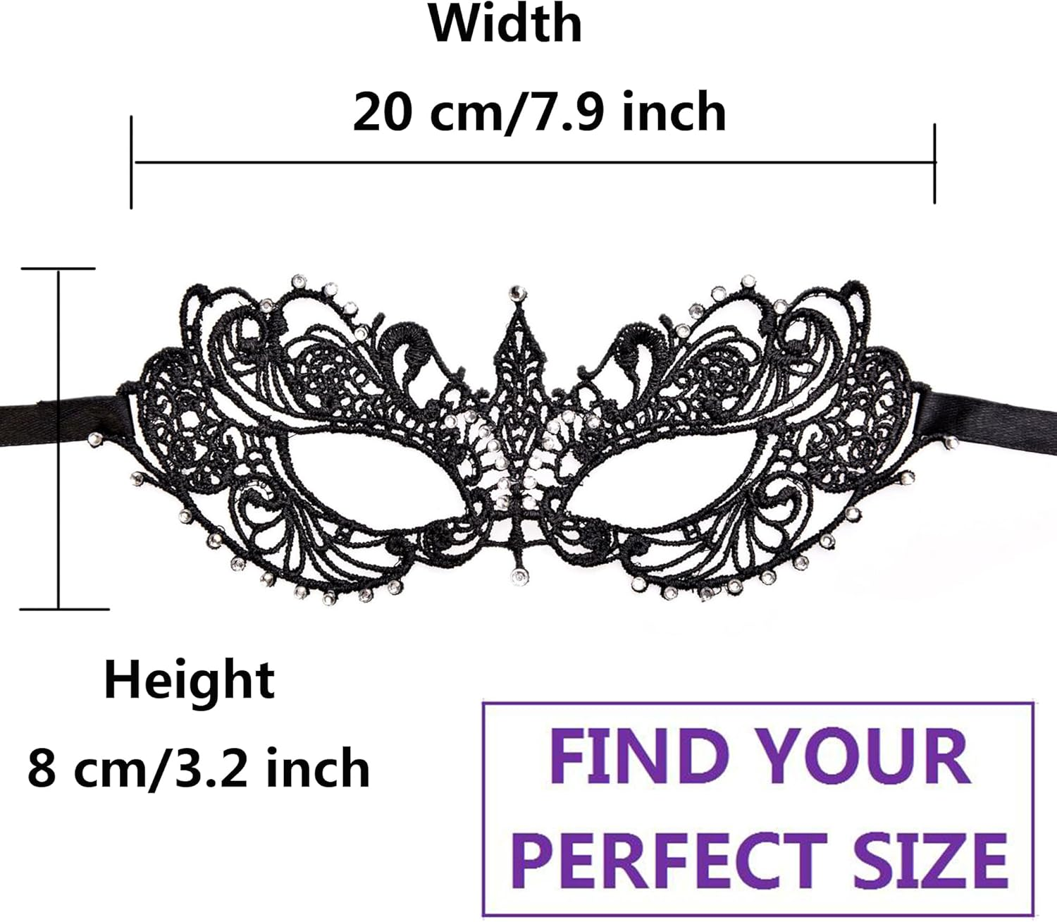 Women'S Masquerade Mask Lace Eye Mask for Ball Proms and Party image number 1