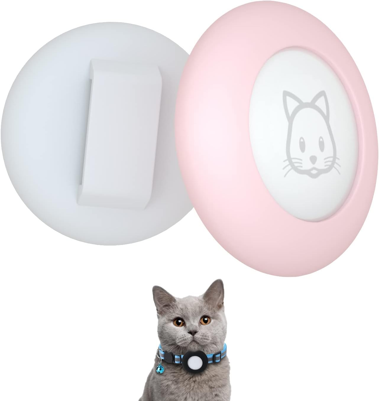 2022 Airtag Cat Collar Holder, Small Air Tag Cat Collar Holder Compatible with Apple Airtag GPS Tracker, 2Pack Waterproof Case Cover for Cat Dog Pet Collar within 3/8 Inch (Black&Pink)